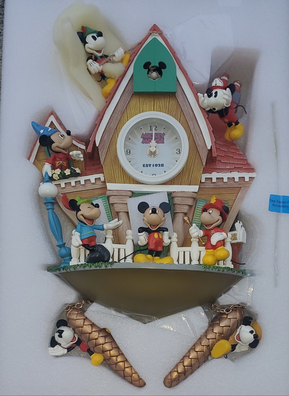 The Bradford Exchange Multicolor Mickey Mouse Cottage Wall Clock
